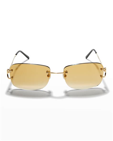 cartier rimless sunglasses men